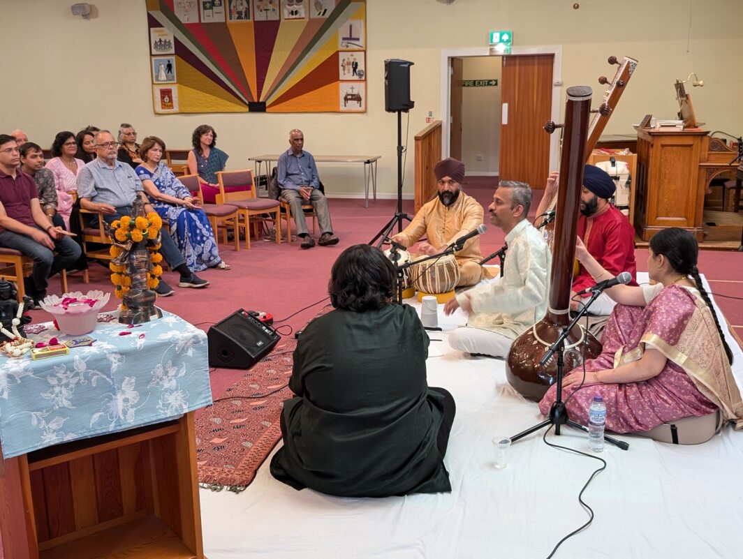 Mukul in concert at Putnoe Church Hall, Bedford, England July 27, 2024 Tabla: Shri Amritpal Rasiya, Harmonium: Shri Amol Abhyankar, Tanpura: Randheer Bilkhu &amp; Shahana Kane