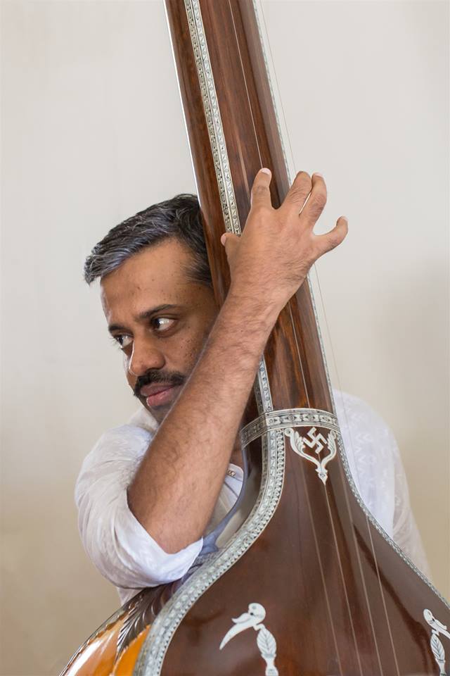 Mukul on Tanpura: Photo by Mr. Kevin Standage